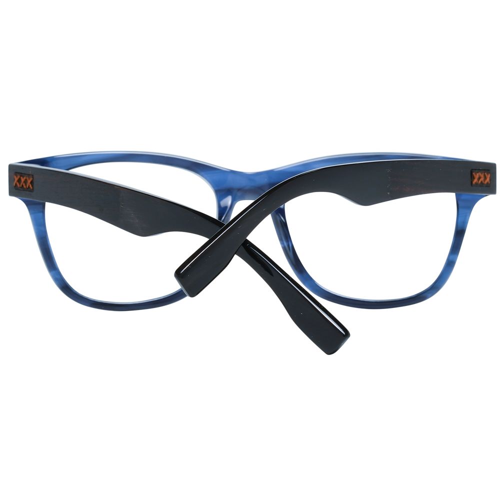 Ermenegildo Zegna blue plastic eyeglass frames with sleek design and modern style, shown on a plain background.