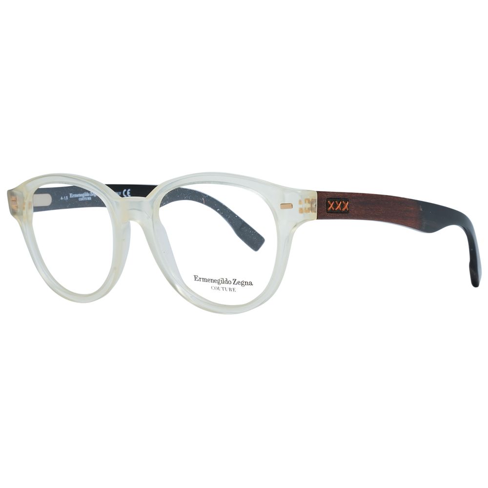 Ermenegildo Zegna transparent plastic glasses frames with sleek design and clear lenses, stylish and lightweight eyewear.