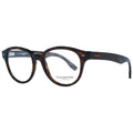 Ermenegildo Zegna brown plastic glasses frames with sleek, modern design and subtle branding for stylish eyewear.