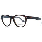 Ermenegildo Zegna brown plastic glasses frames with sleek, modern design and subtle branding for stylish eyewear.