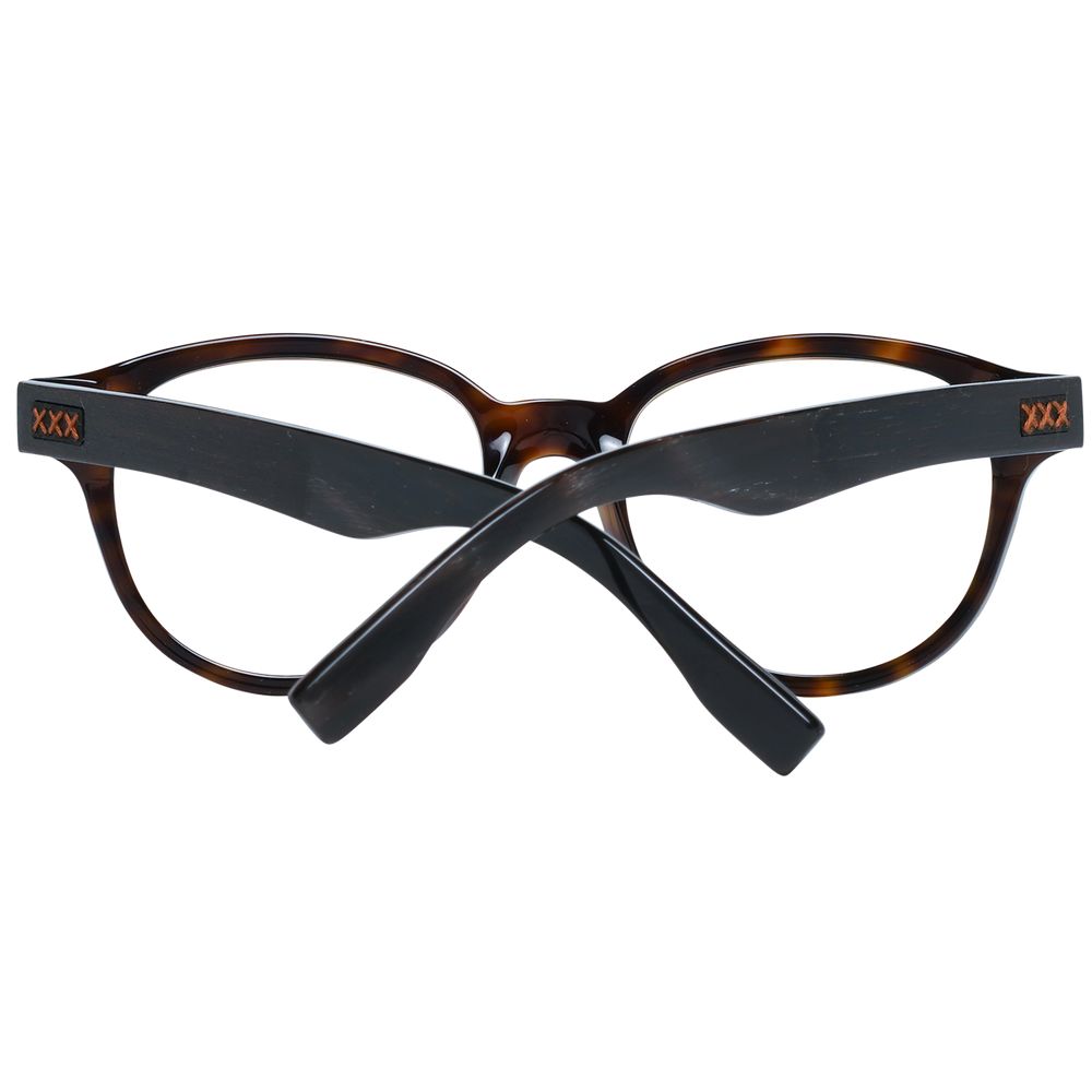 Ermenegildo Zegna brown plastic eyeglass frames with sleek design and modern style, suitable for everyday wear.
