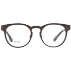 Ermenegildo Zegna bronze titanium eyeglass frames with a sleek, modern design and lightweight construction.