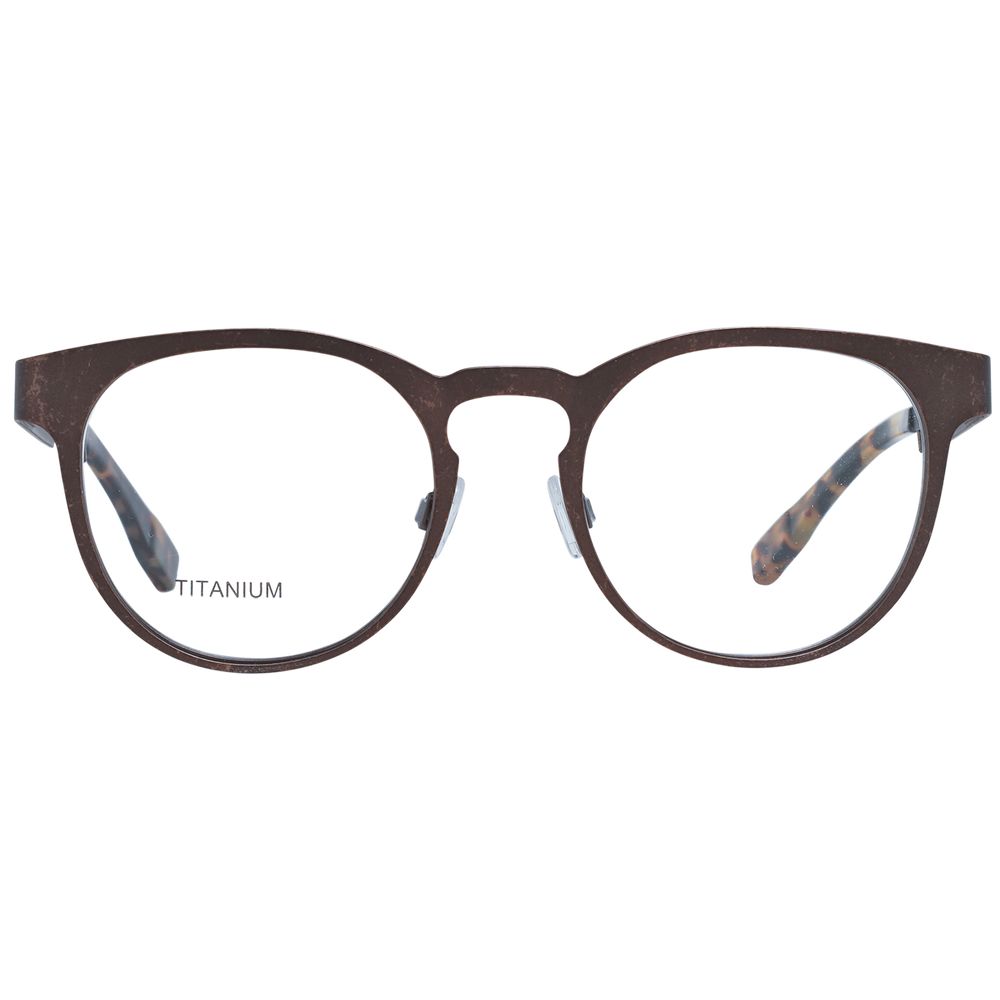 Ermenegildo Zegna bronze titanium eyeglass frames with a sleek, modern design and lightweight construction.
