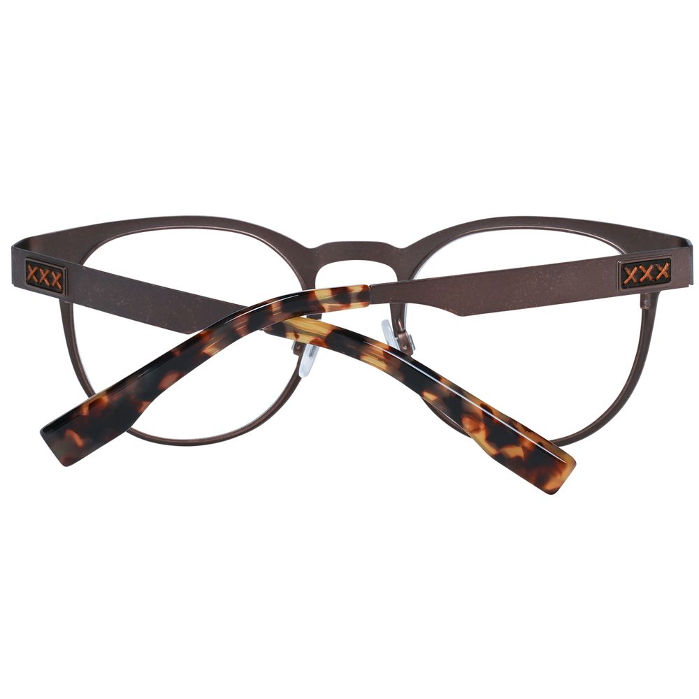 Ermenegildo Zegna bronze titanium glasses frames with sleek, modern design and lightweight construction.