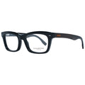 Ermenegildo Zegna black plastic glasses frames, sleek and modern eyewear with a minimalist design.