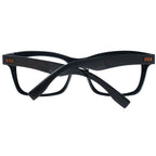 Ermenegildo Zegna black plastic eyeglass frames with sleek, modern design and clear lenses for stylish eyewear.