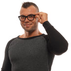 Ermenegildo Zegna black plastic glasses frames with sleek, modern design and full-rim construction for stylish eyewear.