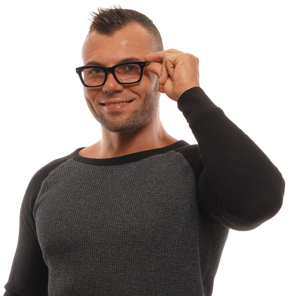 Ermenegildo Zegna black plastic glasses frames with sleek, modern design and full-rim construction for stylish eyewear.