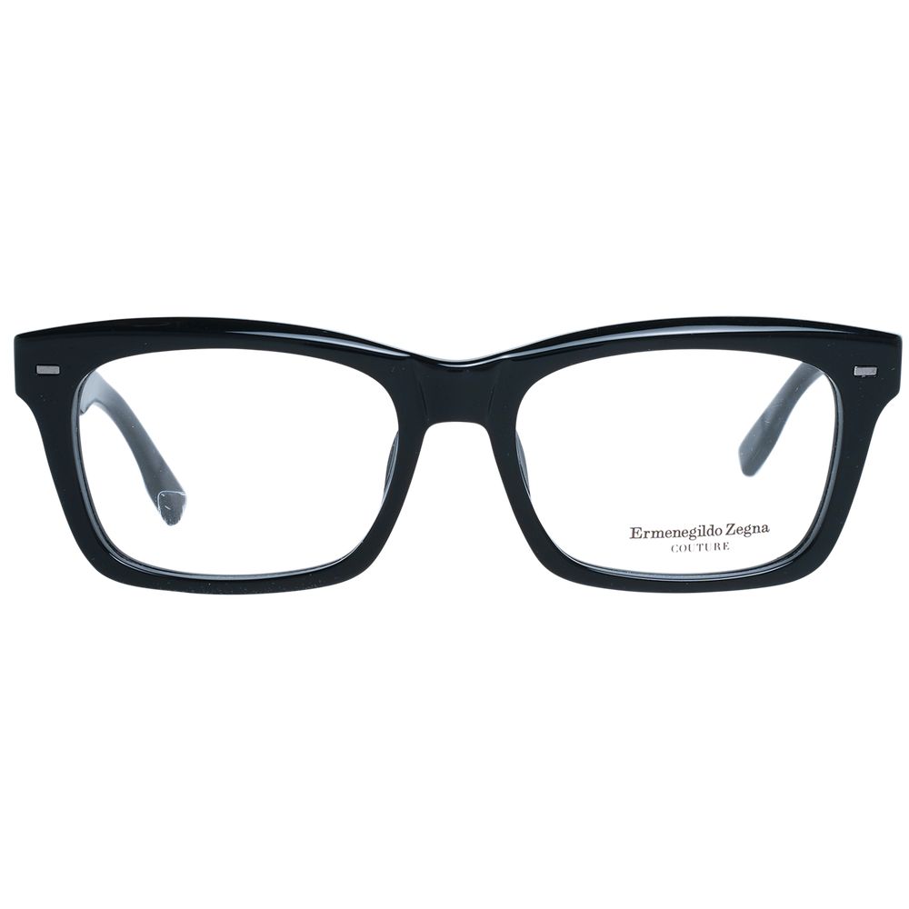 Ermenegildo Zegna Black Plastic Glasses Frames
