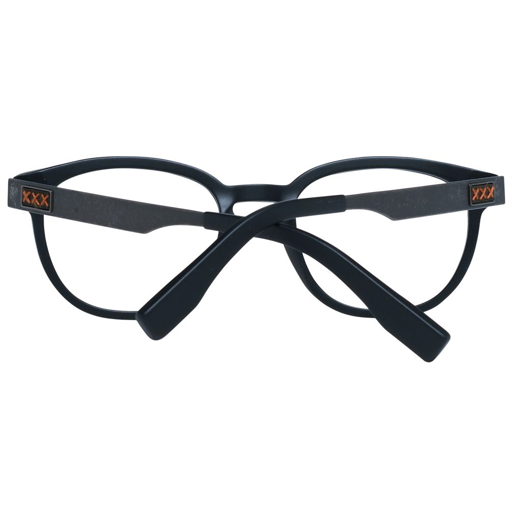 Ermenegildo Zegna black plastic glasses frames, stylish and lightweight eyewear for a sophisticated look.