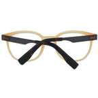 Ermenegildo Zegna orange metal and plastic eyeglass frames with rounded lenses, stylish and modern design.