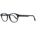 Ermenegildo Zegna black plastic eyeglasses frames with sleek design and rectangular shape, stylish for everyday wear.