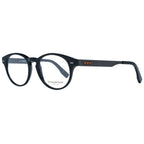 Ermenegildo Zegna black plastic eyeglasses frames with sleek design and rectangular shape, stylish for everyday wear.