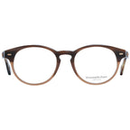 Ermenegildo Zegna brown plastic eyeglass frames with sleek design and modern style, shown on a plain background in the image.