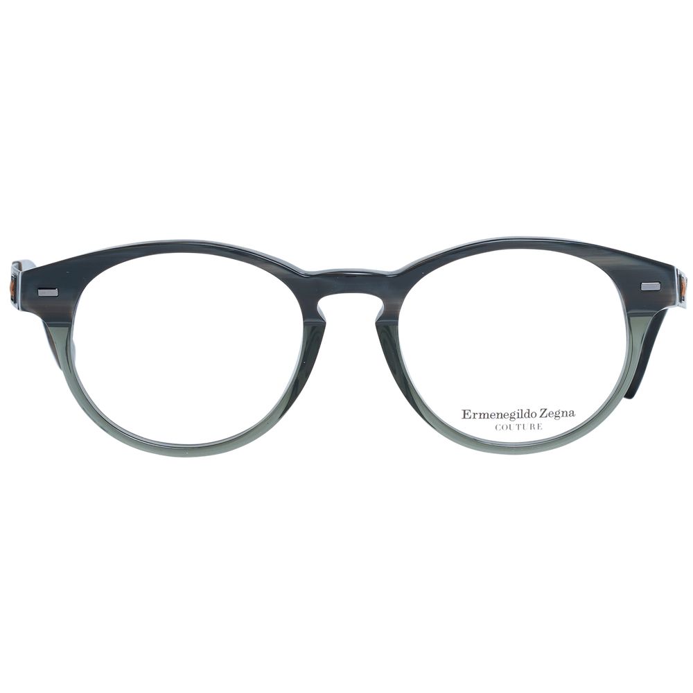 Ermenegildo Zegna gray plastic eyeglass frames with sleek, modern design and smooth finish.