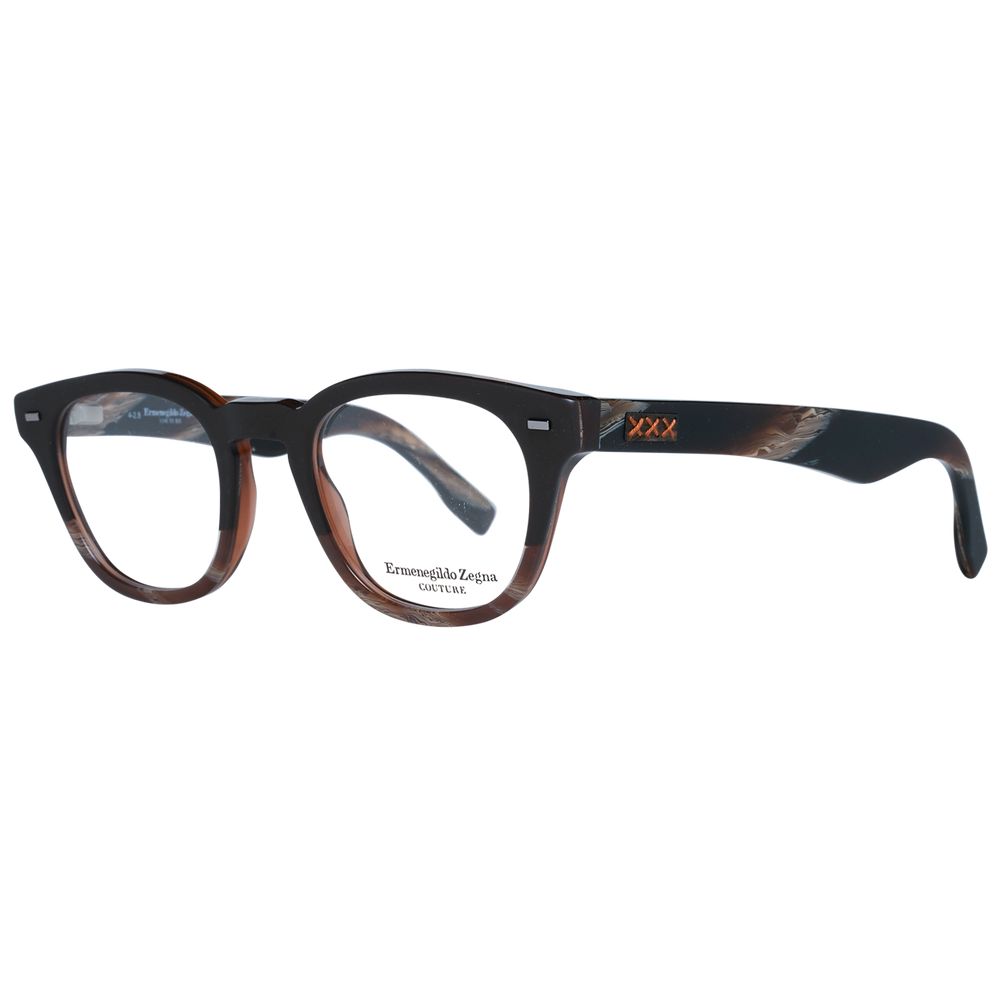 Ermenegildo Zegna Brown Plastic Glasses Frames Ermenegildo Zegna