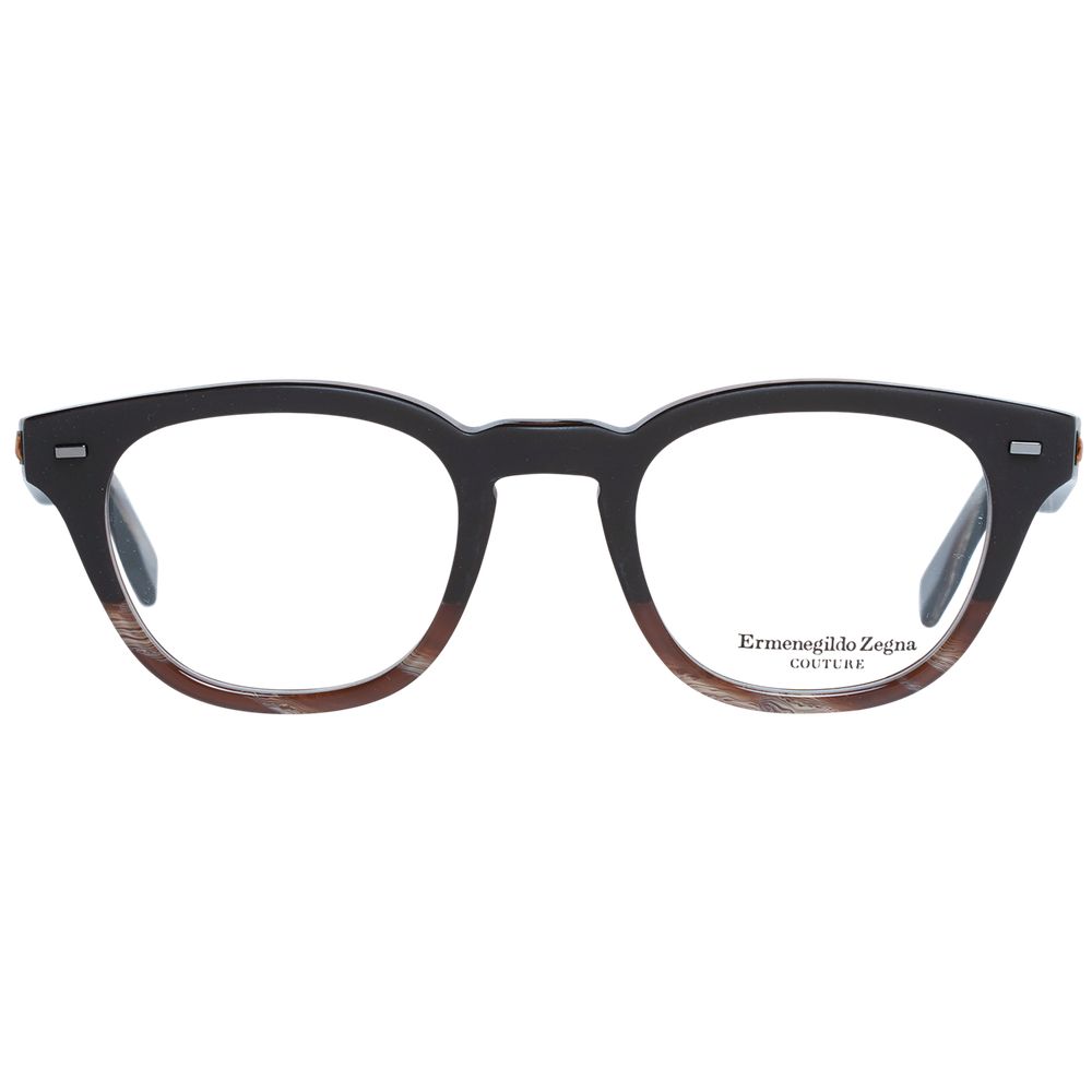 Ermenegildo Zegna Brown Plastic Glasses Frames Ermenegildo Zegna