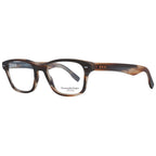 Ermenegildo Zegna brown plastic eyeglasses frames with sleek design and subtle branding, suitable for stylish eyewear.