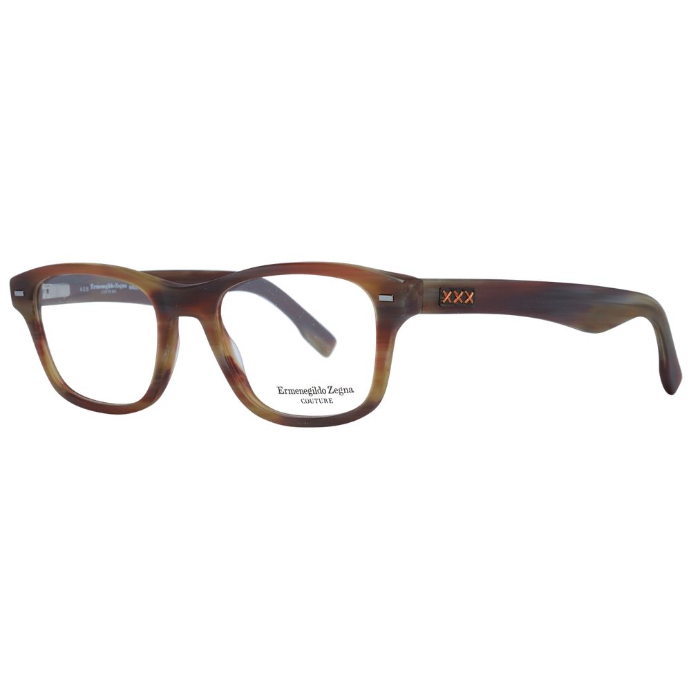 Ermenegildo Zegna Brown Plastic Glasses Frames