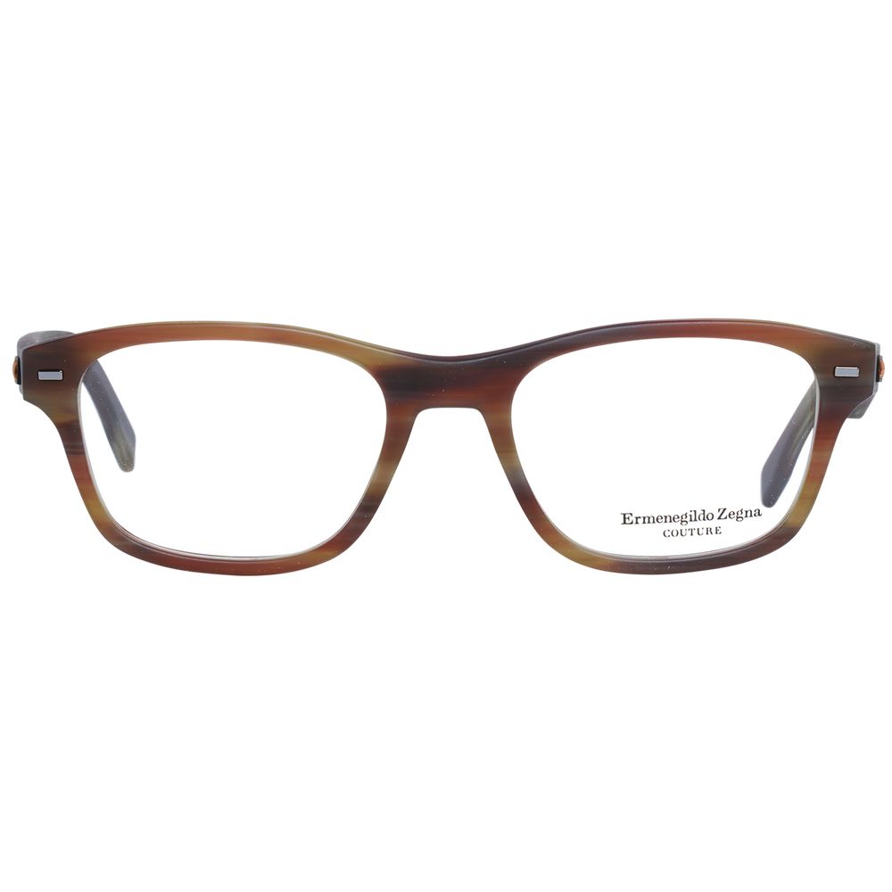 Ermenegildo Zegna Brown Plastic Glasses Frames