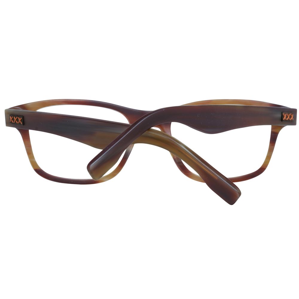 Ermenegildo Zegna Brown Plastic Glasses Frames