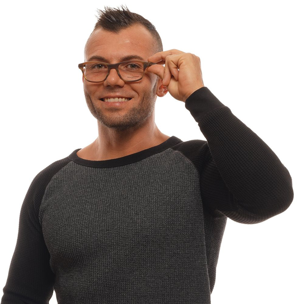 Ermenegildo Zegna Brown Plastic Glasses Frames