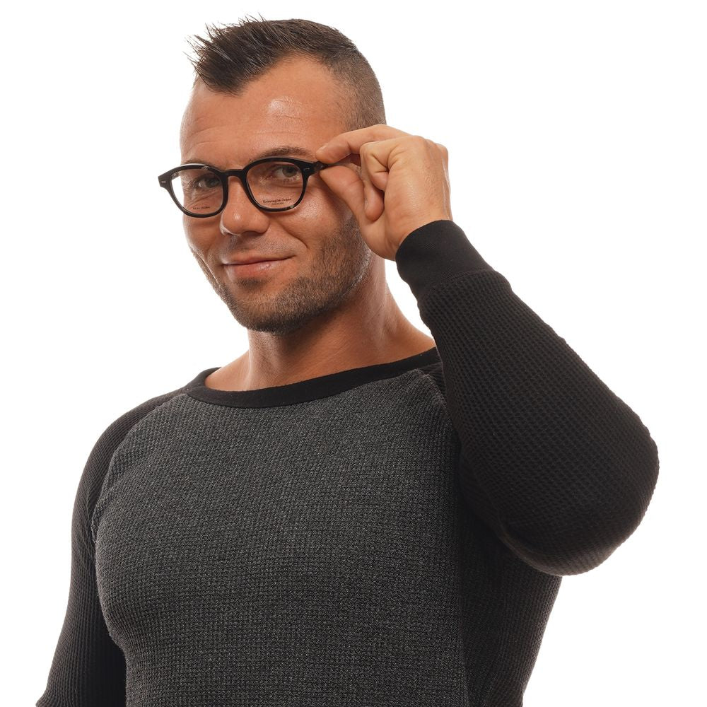 Ermenegildo Zegna Brown Horn Glasses Frames