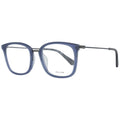 Police blue metal and plastic glasses frames, stylish eyewear with a sleek design and adjustable nose pads.