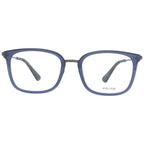Police blue metal and plastic eyeglasses frames with sleek design and clear lenses, showcasing modern eyewear style.