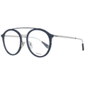 Police gray metal and plastic glasses frames with clear lenses, featuring a sleek, modern design.