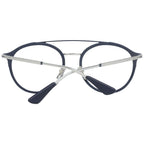 Police gray metal and plastic glasses frames with clear lenses, featuring sleek design and adjustable nose pads.