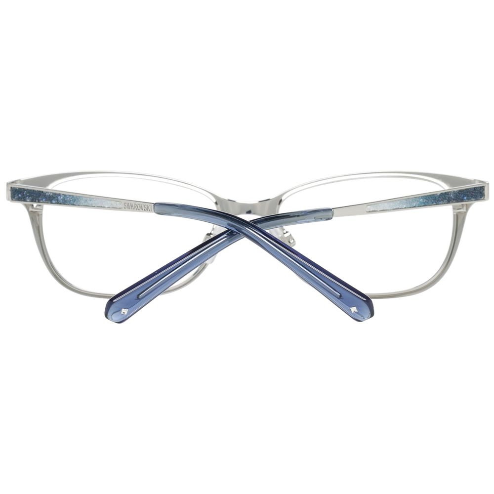 Swarovski silver metal glasses frames with sleek design and clear glass lenses for stylish eyewear.
