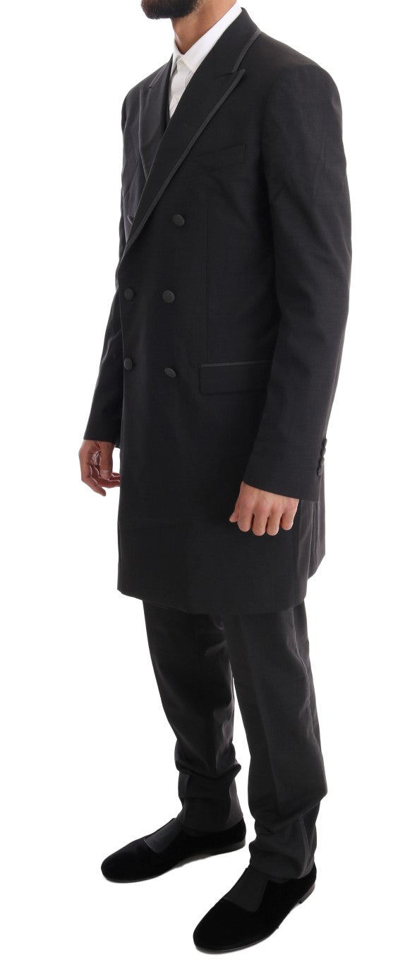 Dolce & Gabbana Gray Wool Stretch 3 Piece Two Button Suit Dolce & Gabbana