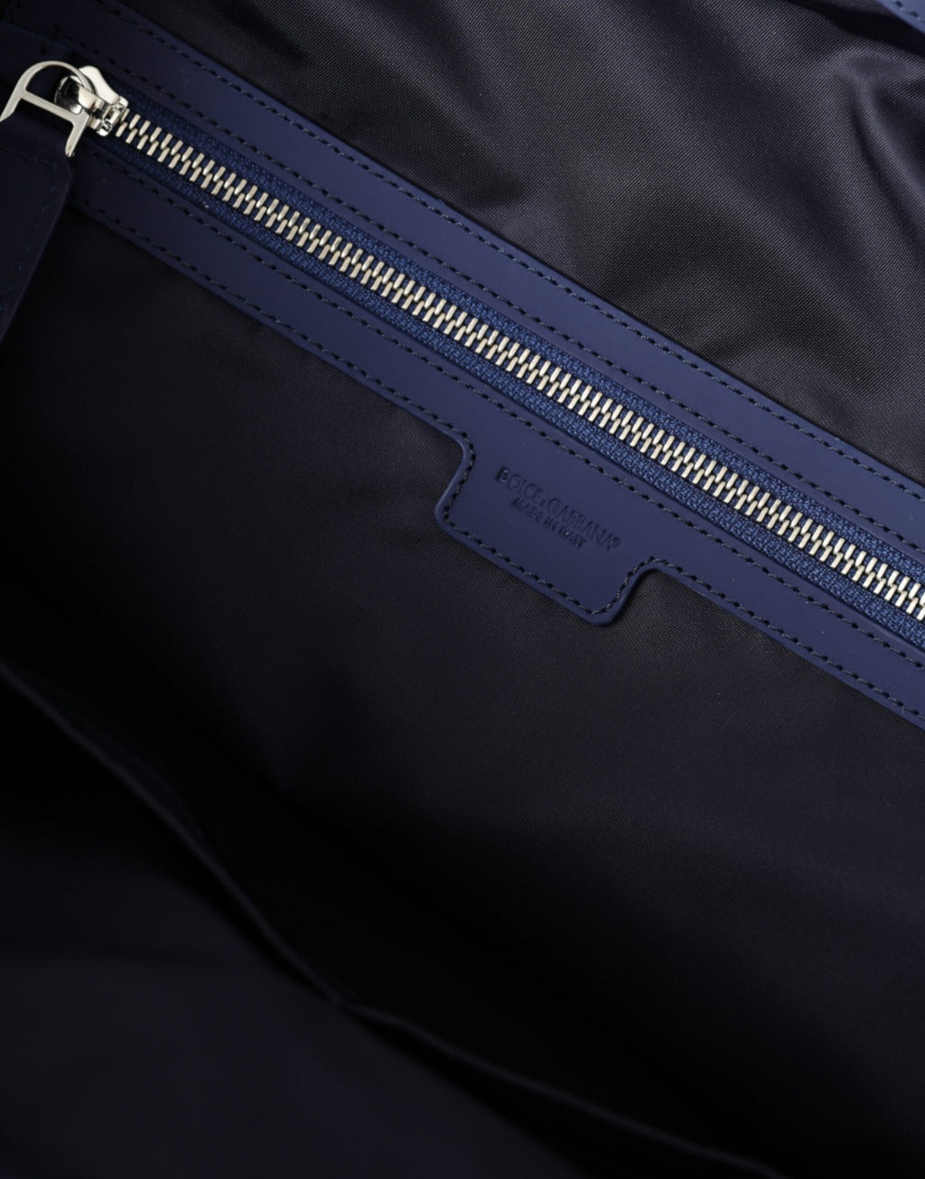 Dolce & Gabbana Blue Nylon Calfskin Hand Shoulder Duffel Bag - Eljoys Fashion 