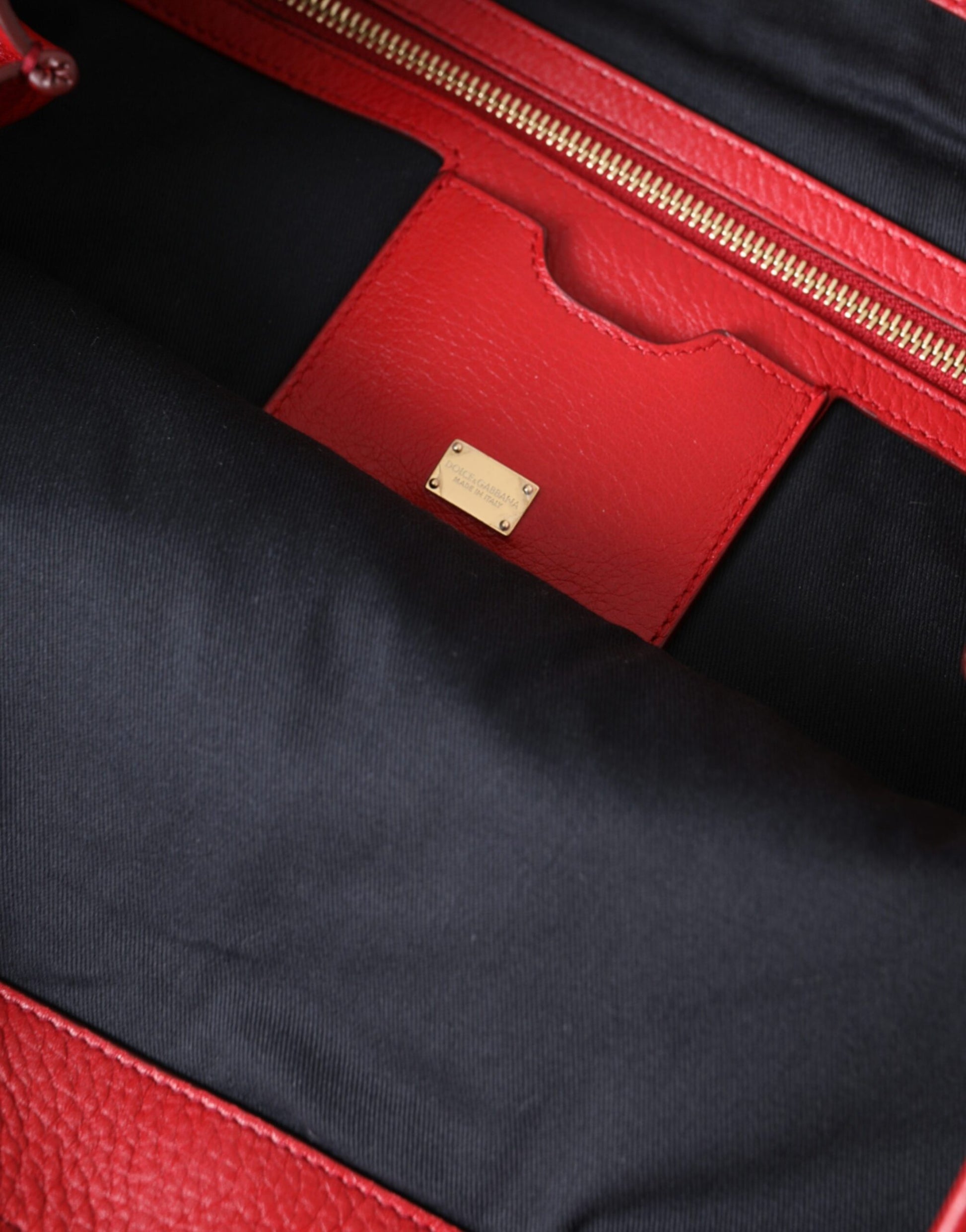 Dolce & Gabbana Red Leather #DGFamily Patch Shopping Tote Bag Dolce & Gabbana