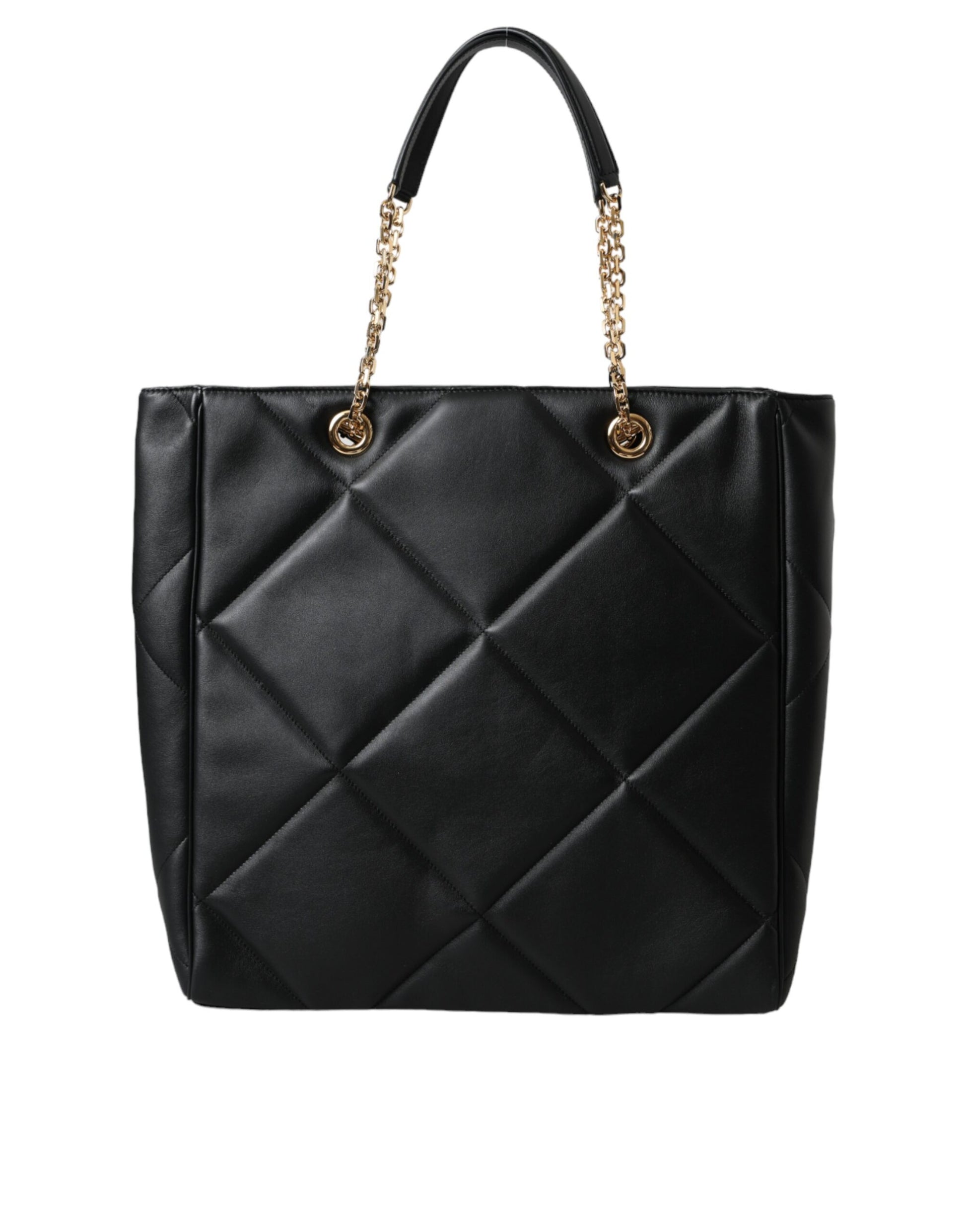Dolce & Gabbana Black Leather JUNGLE Quilted Shopping Tote Bag Dolce & Gabbana
