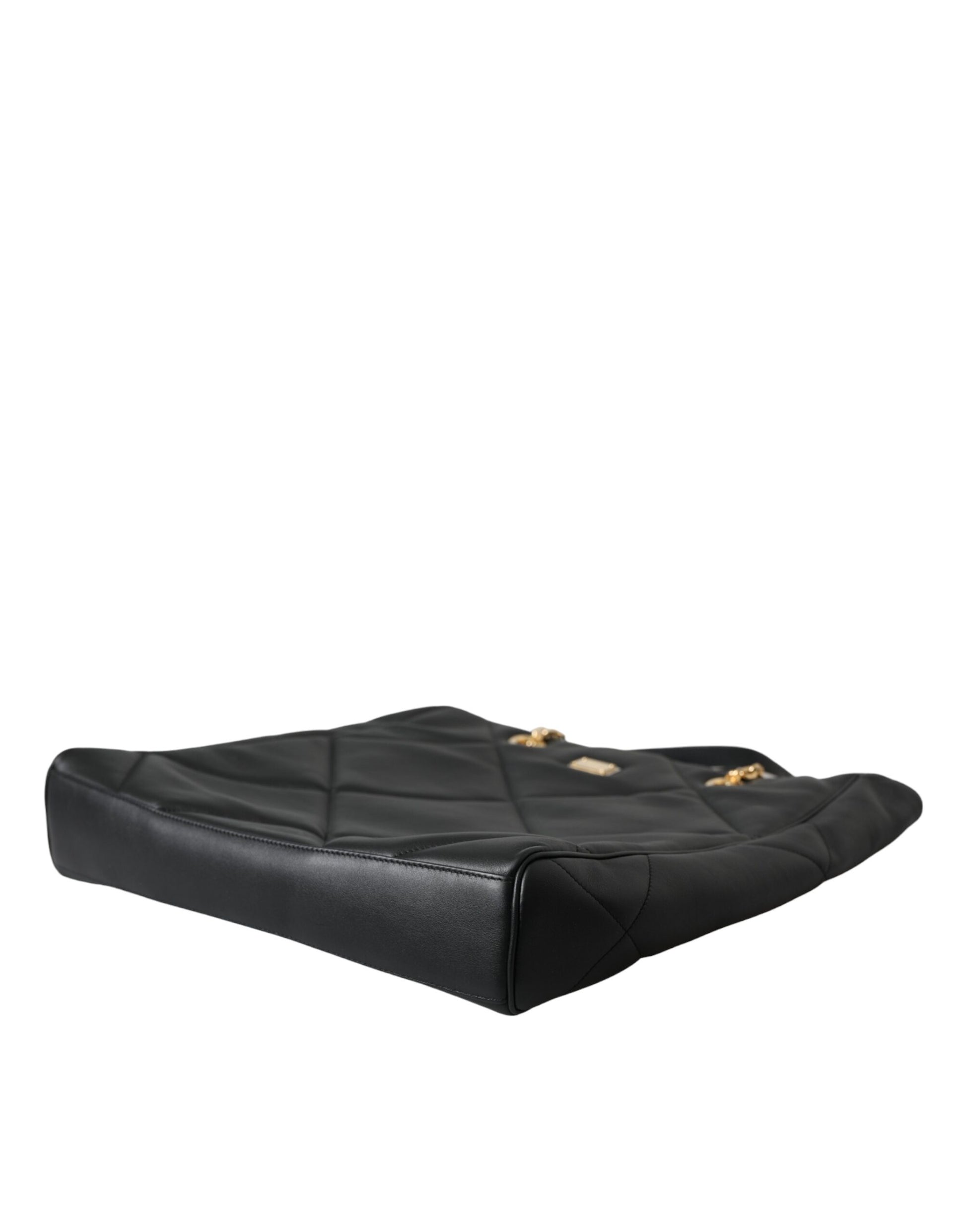 Dolce & Gabbana Black Leather JUNGLE Quilted Shopping Tote Bag Dolce & Gabbana