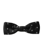 Dolce & Gabbana Dark Gray Silk Floral Adjustable Neck Men Papillon Bow Tie