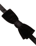 Dolce & Gabbana Maroon Velvet Cotton Adjustable Neck Men Bow Tie