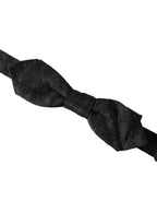 Dolce & Gabbana Dark Gray Silk Fantasy Adjustable Neck Men Bow Tie