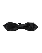Dolce & Gabbana Dark Gray Silk Fantasy Adjustable Neck Men Bow Tie