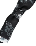 Dolce & Gabbana Dark Gray Floral Silk Adjustable Neck Men Bow Tie