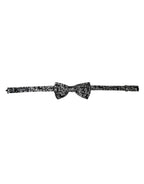 Dolce & Gabbana Dark Gray Floral Silk Adjustable Neck Men Bow Tie