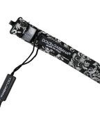 Dolce & Gabbana Dark Gray Floral Silk Adjustable Neck Men Bow Tie
