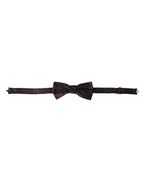 Dolce & Gabbana Dark Gray Floral Adjustable Neck Men Bow Tie