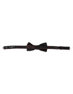 Dolce & Gabbana Dark Gray Floral Adjustable Neck Men Bow Tie