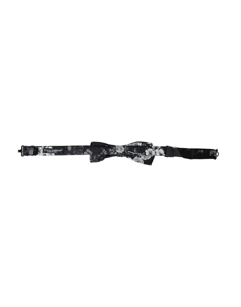 Dolce & Gabbana Black Floral Fantasy Adjustable Neck Men Bow Tie - Eljoys Fashion 