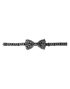 Dolce & Gabbana Black White Printed Adjustable Neck Men Bow Tie - Eljoys Fashion 