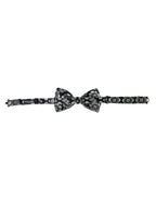 Dolce & Gabbana Black White Printed Adjustable Neck Men Bow Tie - Eljoys Fashion 
