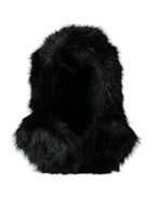 Dolce & Gabbana Black Faux Fur Whole Head Wrap Hat - Eljoys Fashion 